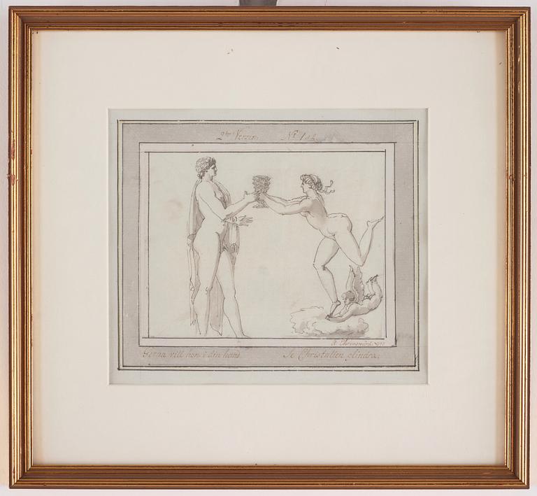 Carl August Ehrensvärd, "Goda gosse, glaset töm". Illustrations for drinking songs, 24.
