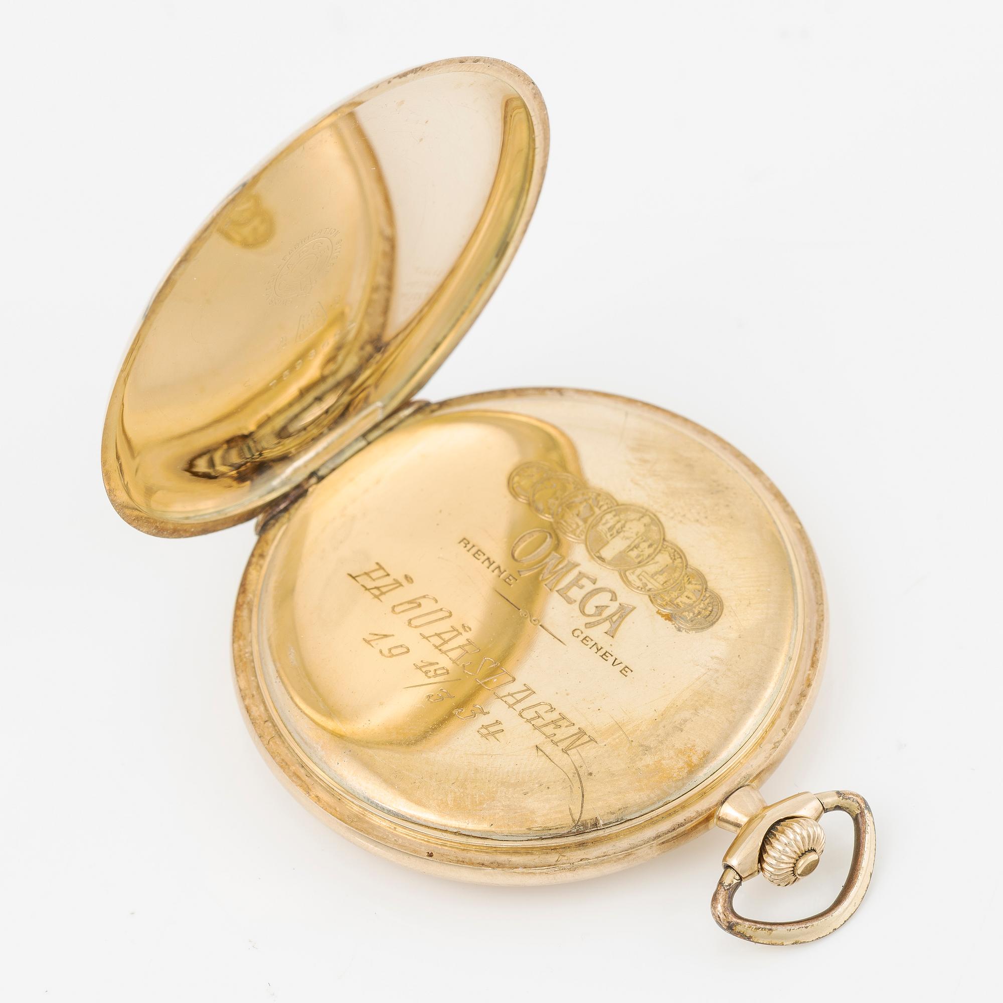 Omega, pocket watch, hunter, 47.5 mm.