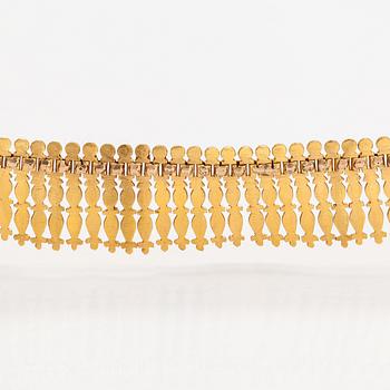 Halsband, armband och örhängen, 14-21K guld.