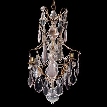 82. A Swedish Rococo four-light chandelier, 18th century.