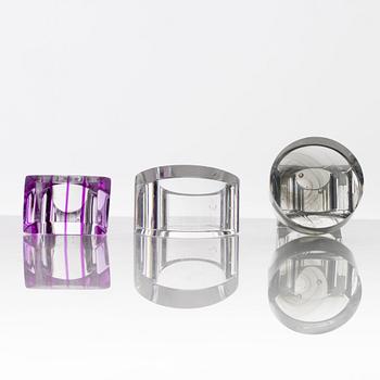 Siv Lagerström, three acrylic rings, 1970s.