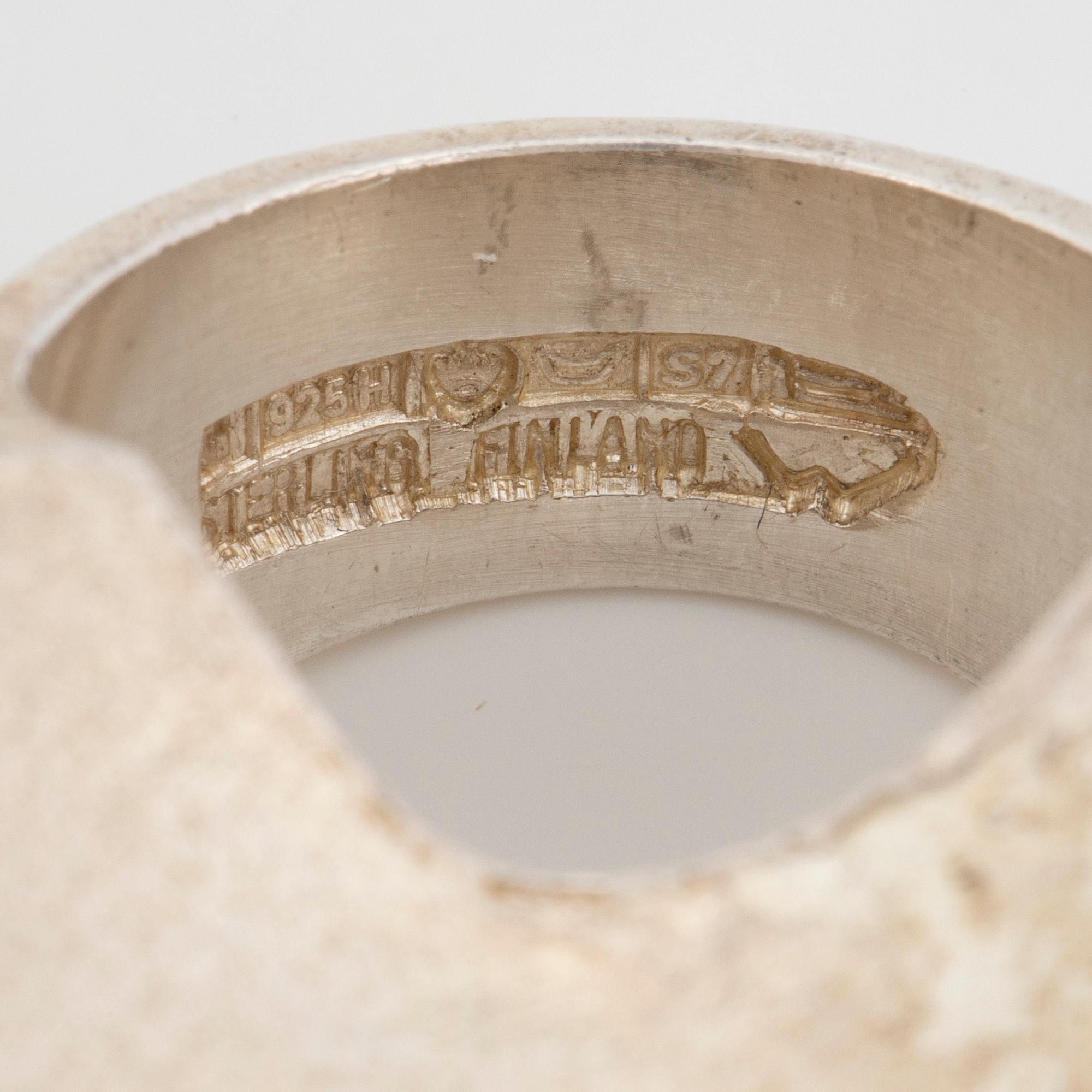 Björn Weckström sterling silver ring. Lapponia. Hesingfors 1971.