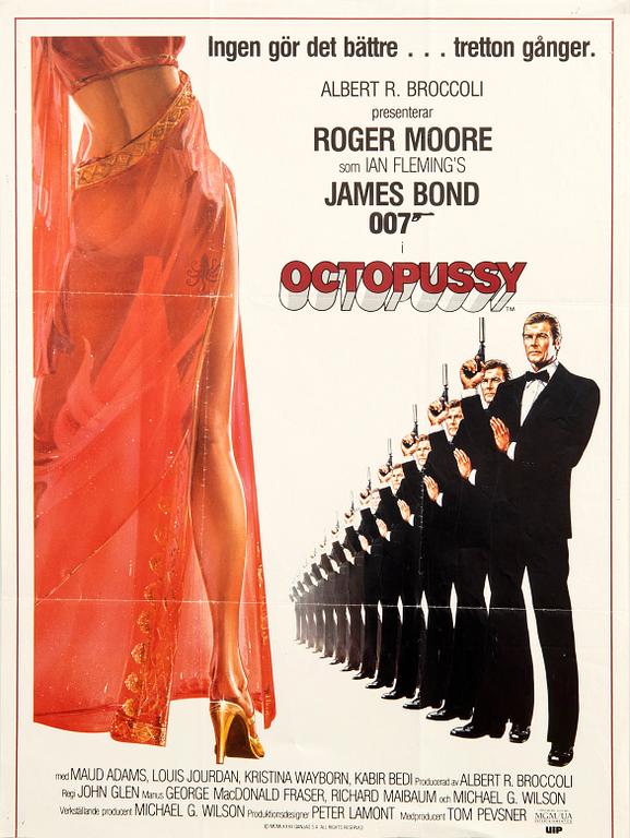 Film poster James Bond "Octopussy" Advance poster 1983.