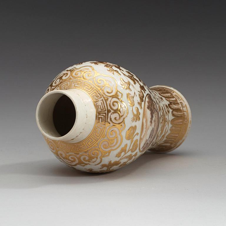 A 'European Subject' soft paste vase, Qing dynasty, 18th Century.