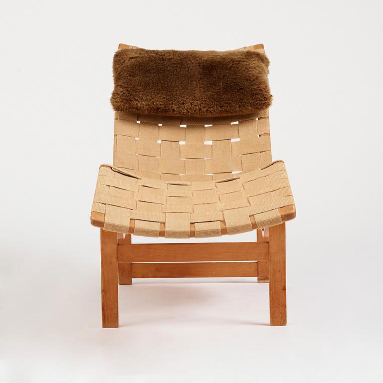 Bruno Mathsson, a birch and beech 'Liggstol nr 36' lounge chair, Firma Karl Mathsson Värnamo Sweden 1941.