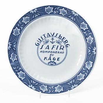 Wilhelm Kåge, Five test plates, porcelain and stoneware, Gustavsberg, 1920s-50s.