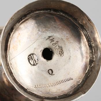 KALKAR, 3 st, silver, 1700 och 1800-tal, vikt 281 g.