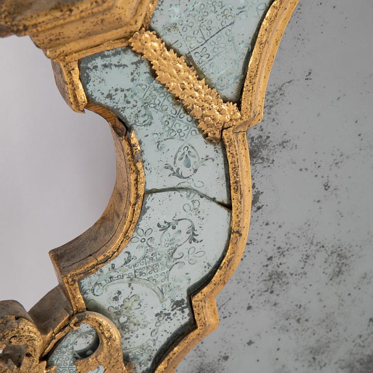 A late Baroque mirror overpiece from the workshop of Burchardt Precht (Master 1674-1738), early 18th century.