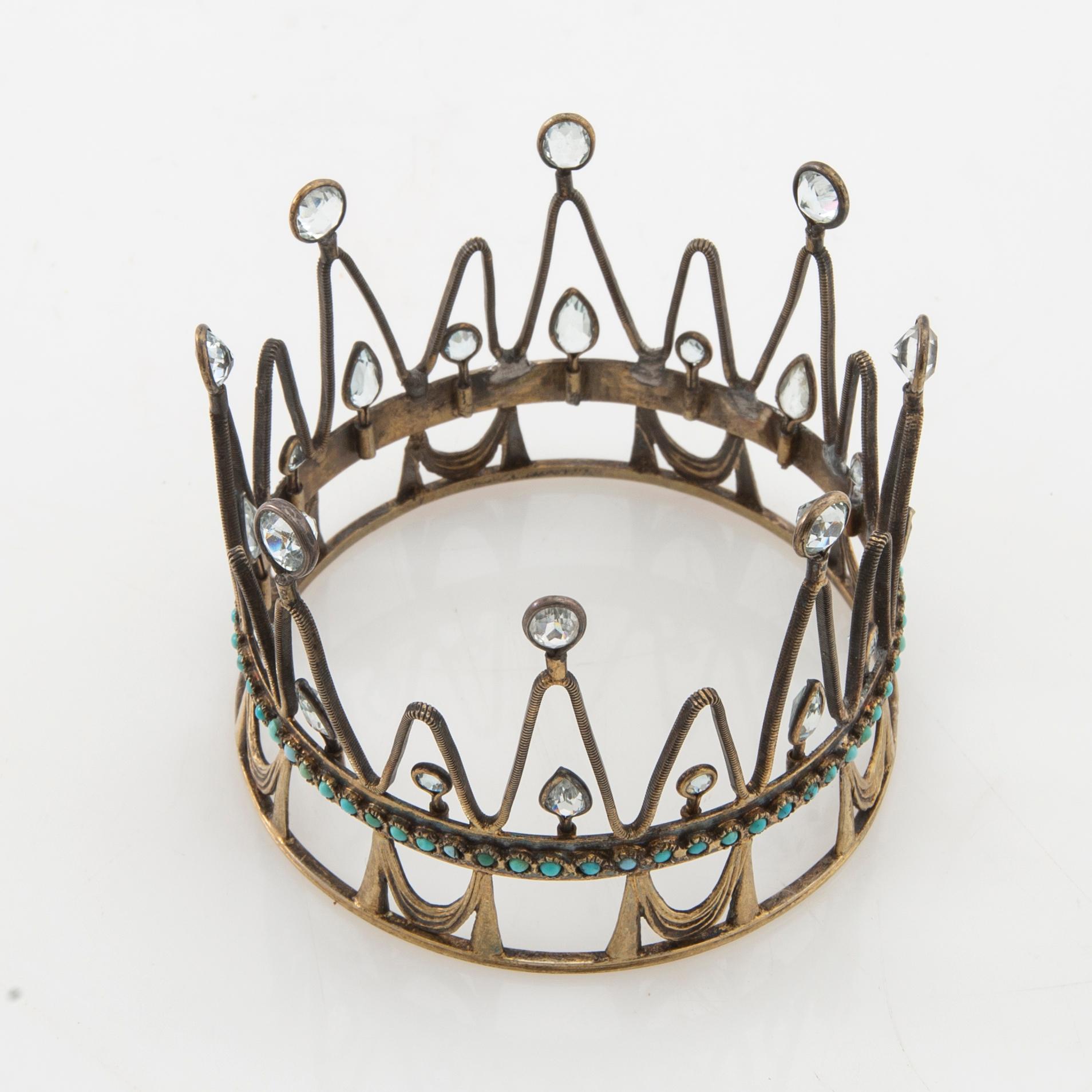 Bride's crown of gilded silver with turquoises and colourless stones, Stockholm 1936.