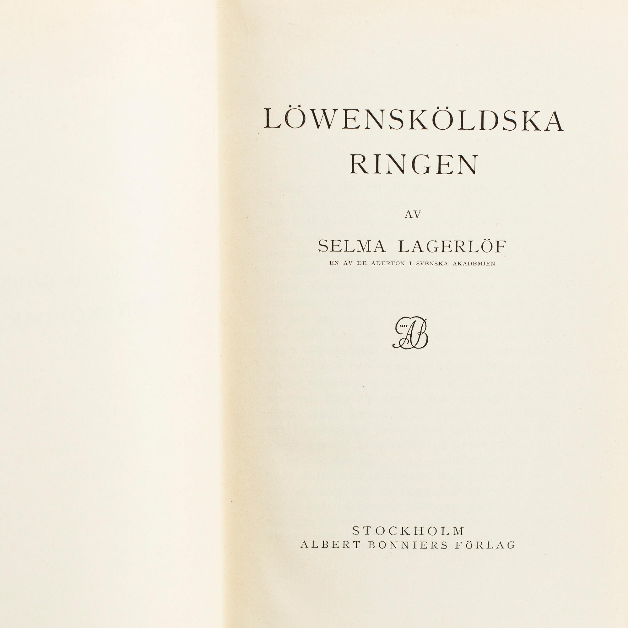 BOK. 8 volymer. Selma Lagerlöf, Albert Bonniers förlag, Stockholm, mestadels 1900-talets början.