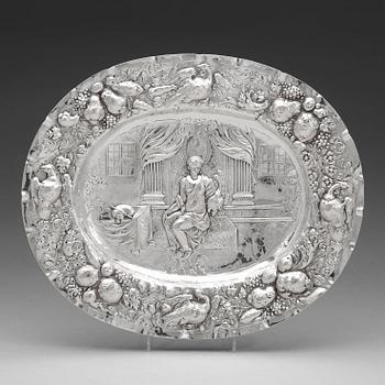 884. A Swedish early 18th century silver dish, mark of Wolter Siewers, Norrköping (1693-1722 (-24)).