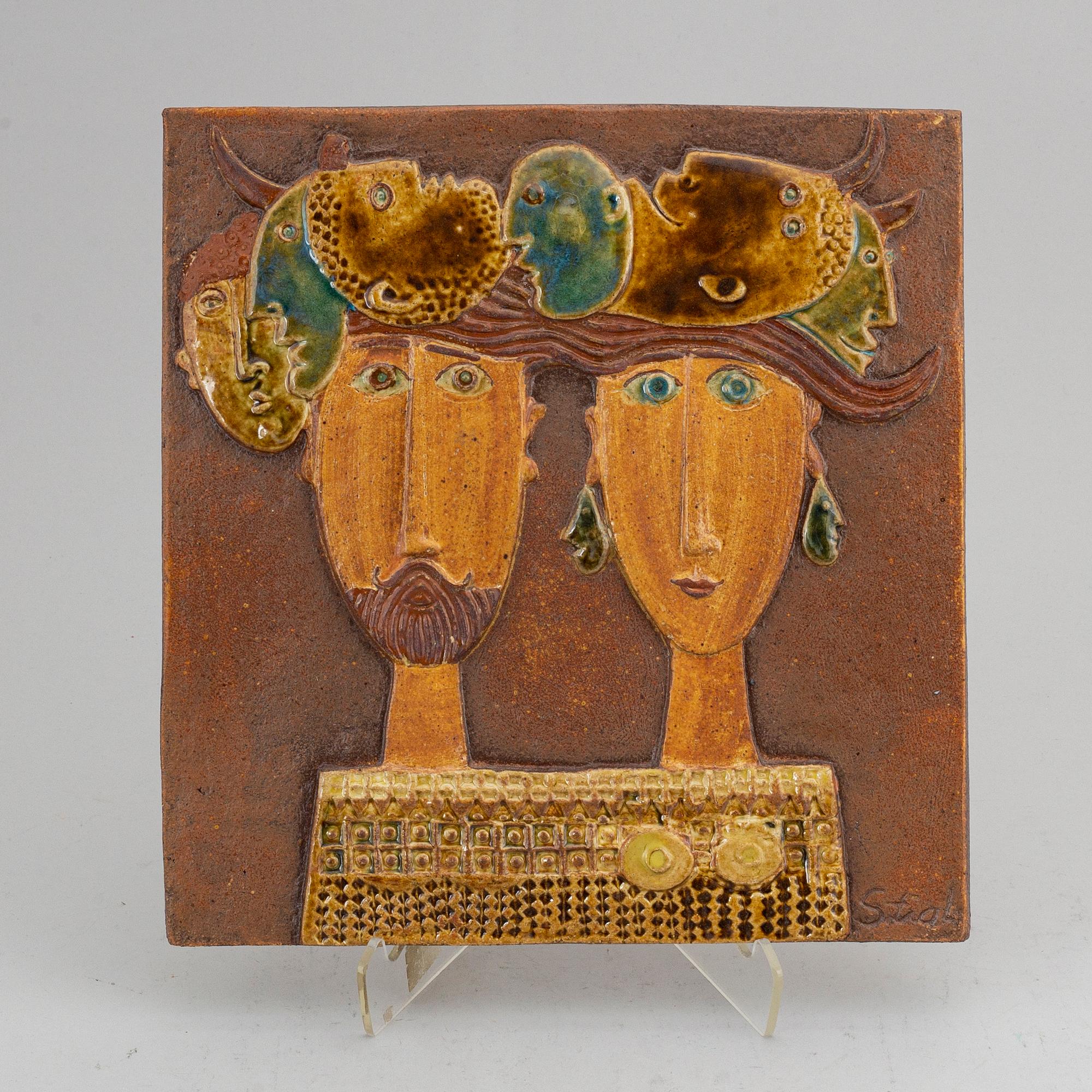 STIG LINDBERG, wall-plaque, Gustavsberg.