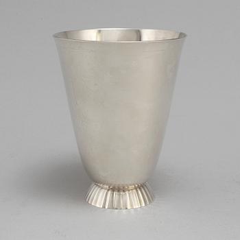 SIGVARD BERNADOTTE, a no. 823 sterling silver beaker for Georg Jensen & Wendel, 1945-51.