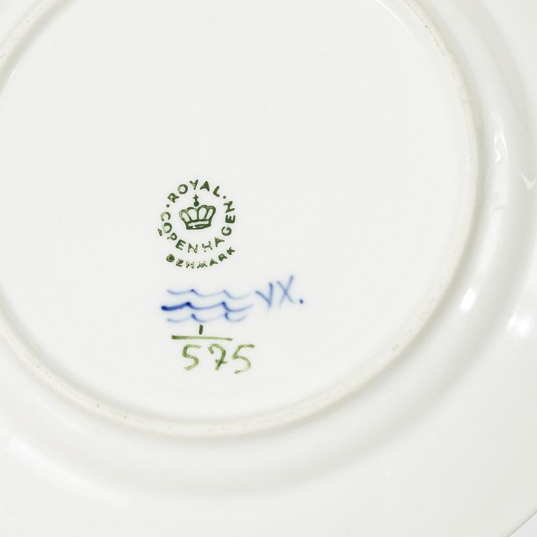 Royal Copenhagen, A 28-piece half lace porcelain servicem 'Blue Fluted', Denmark, 1960-68.