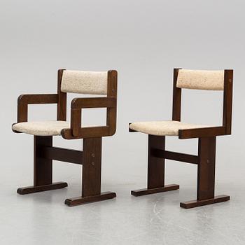A Danish dining table and eight chairs from Gangsø Møbler A/S, 1960's-70's.