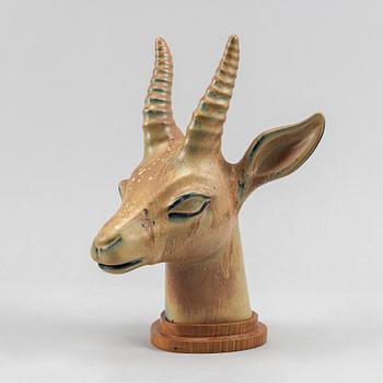 Gunnar Nylund, an antelope stoneware sculpture for Rörstrand.