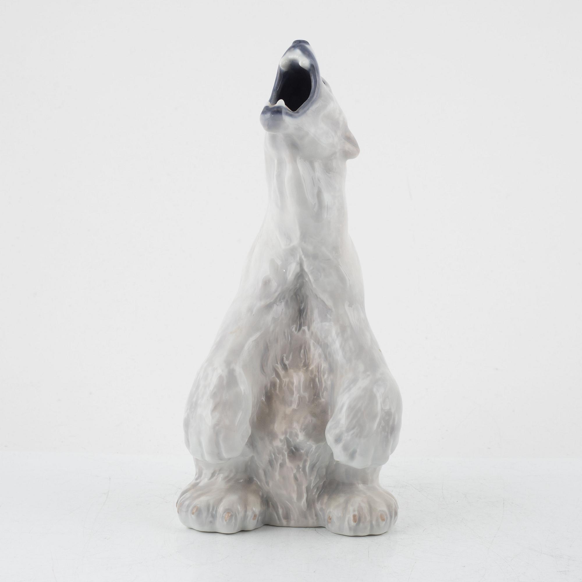 Carl Frederik Liisberg, a polar bear porcelain figurine, Royal Copenhagen, Denmark, 1966.