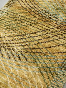 Barbro Nilsson, MATTA, "Marina, gul", rya, ca 242,5 x 126,5 cm, signerad AB MMF BN.