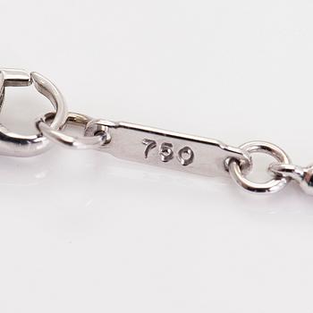 Tiffany & Co, a 18K white gold 'Atlas Bar' necklace with diamonds ca 0.06 ct.