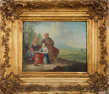 OKÄND KONSTNÄR, olja på pannå, 1700/1800-tal.