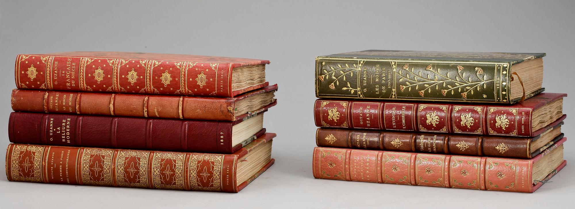 BÖCKER AV OCTAVE UZANNE, 8 vol, bla "Les Modes de Paris", Paris 1898.