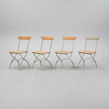 A set of four chairs and one table, Grythyttan, late 20th century.