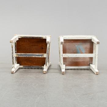 A set of eight painted chairs from the 19th Century.