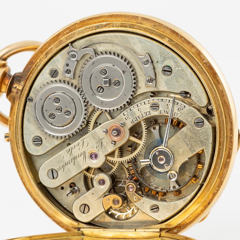 Fickur, Montandon Locle, savonett, 18K guld, 51 mm.