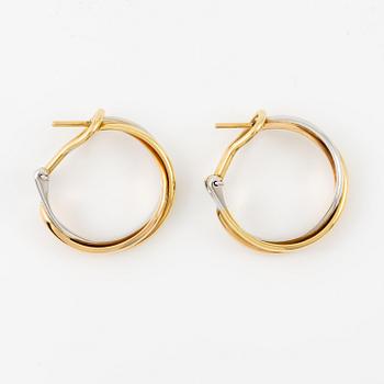 Cartier a pair of "Trinity" earrings 18K gold in three colours.