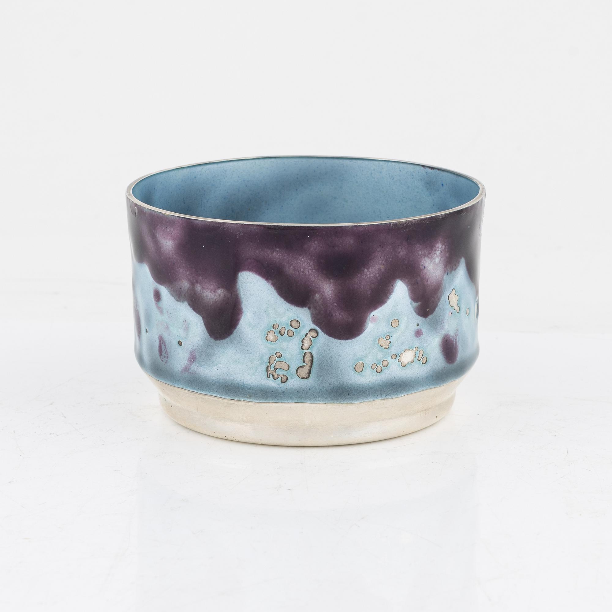 Inger Hanmann, a sterling silver and enamel bowl, Anton Michelsen, Copenhagen 1969.