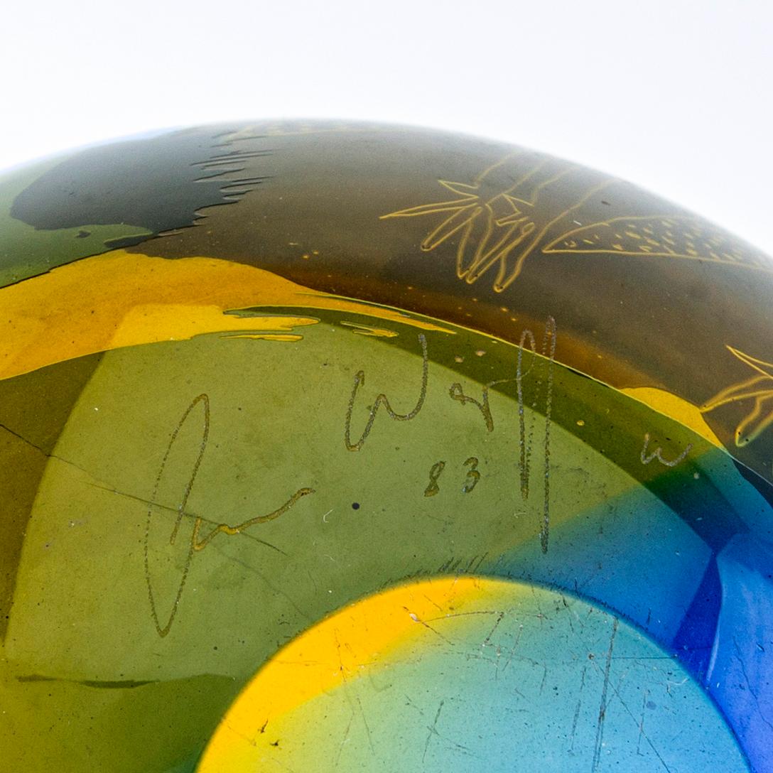 Ann Wärff, skål överfång signerad daterad och numrerad.