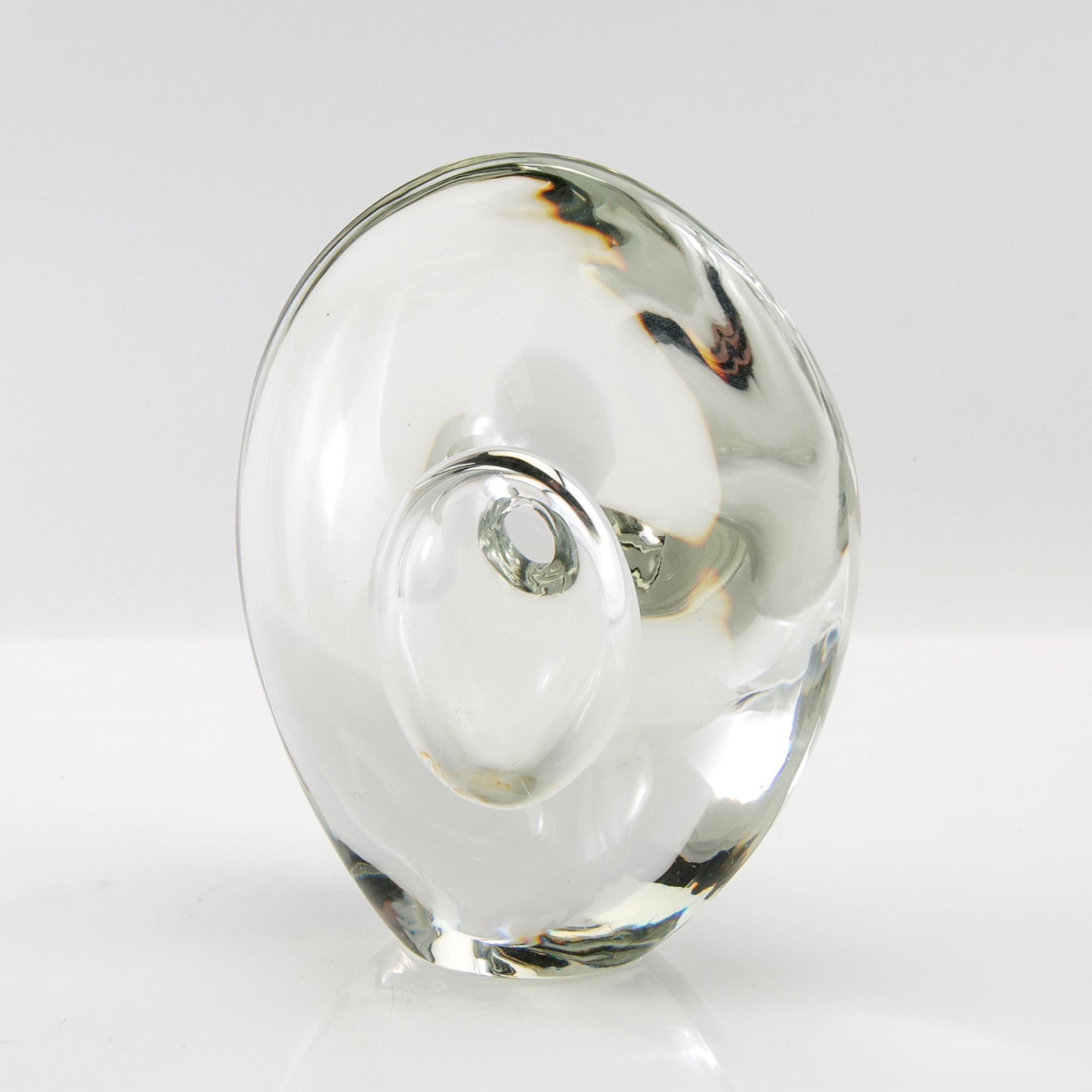 Timo Sarpaneva,  a 'Sitting bird' glass sculpture, model 3567, signed Timo Sarpaneva Iittala -55.