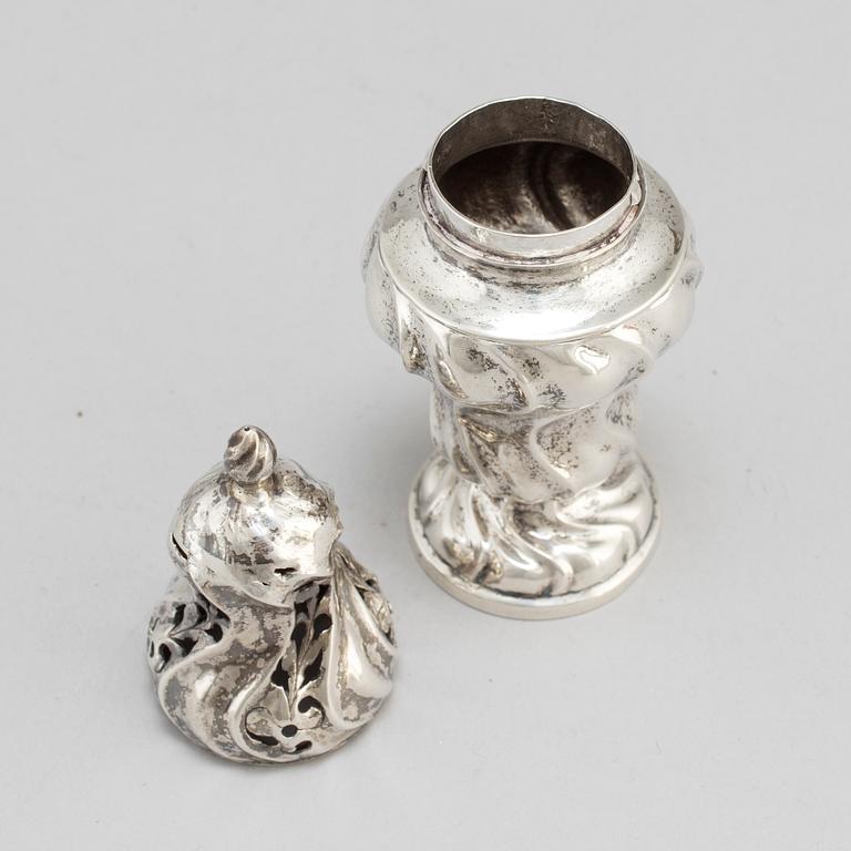 A Swedish 18th century silver cruet-caster, mark of JF Sickman, Stockholm 1760.