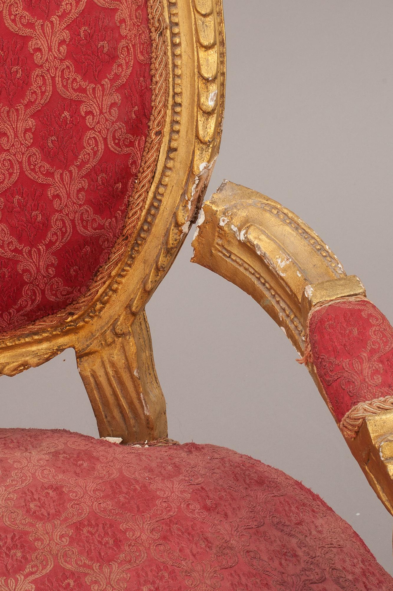 SALONGSGRUPP, 5 delar, gustaviansk stil, 1800/1900-tal.