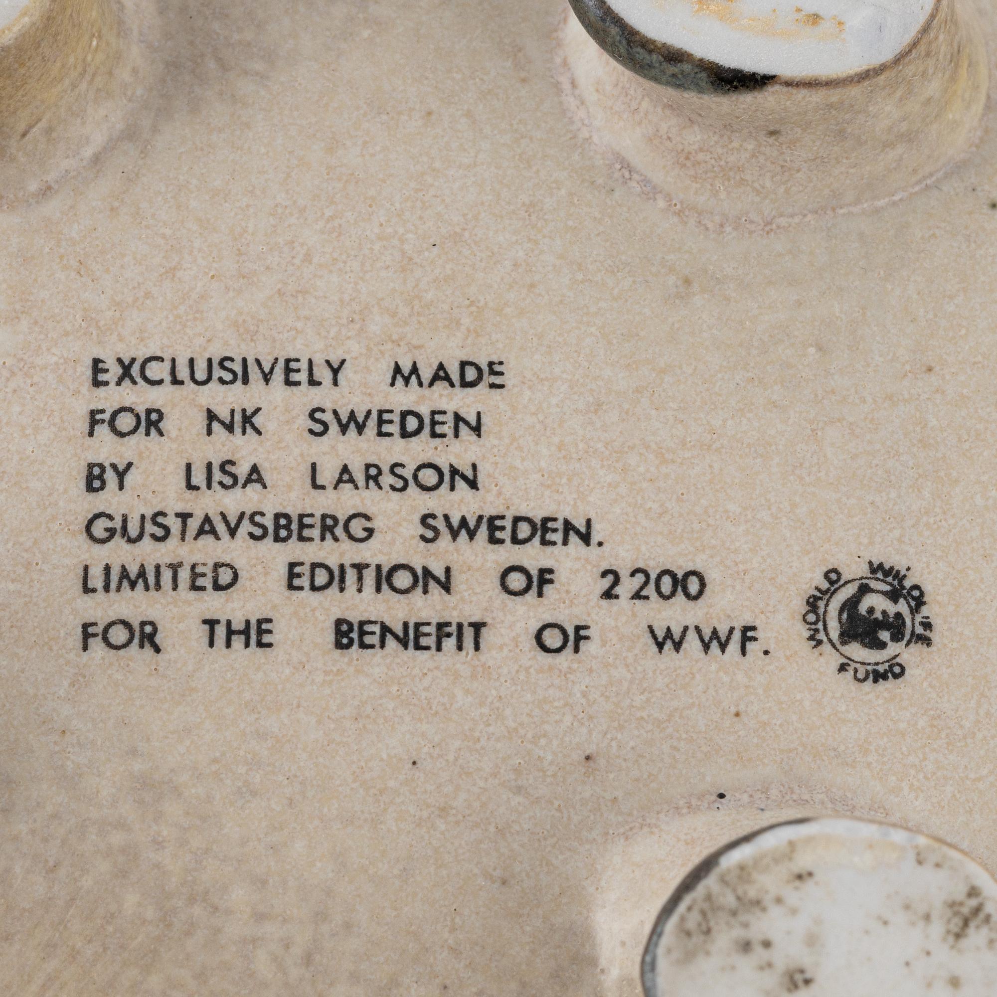 Lisa Larson och Poul Hoff, figuriner, 2 st, Gustavsberg för Nordiska Kompaniet och WWF.