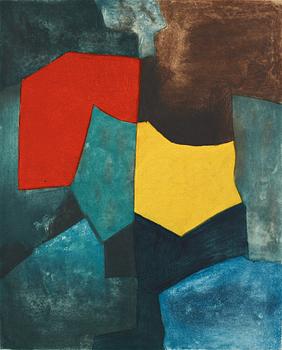 284. Serge Poliakoff, "Composition rouge, verte, jaune et bleue".