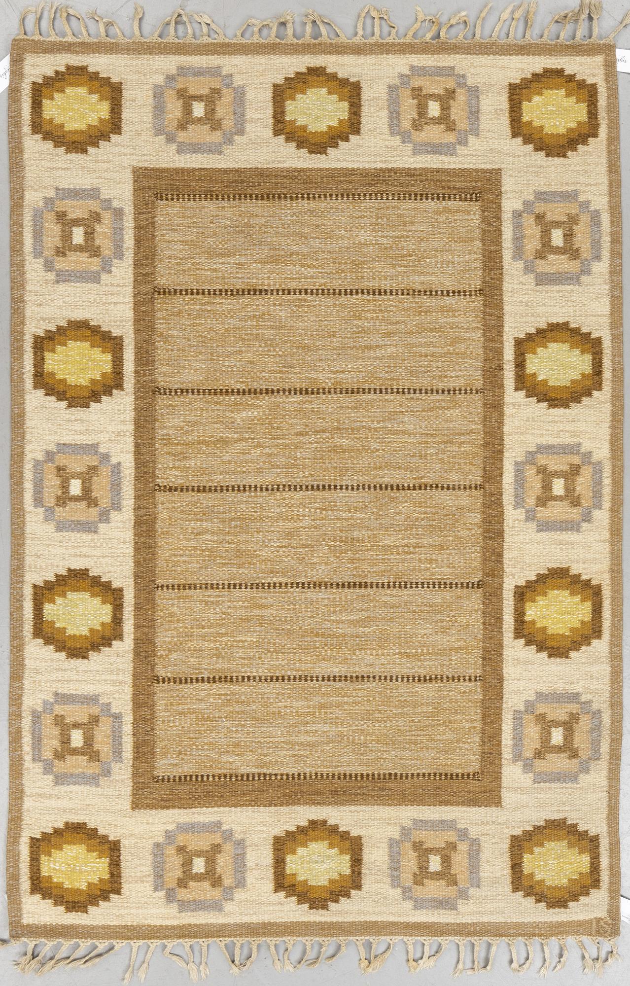 Ingegerd Silow, matta, rölakan, ca 203 x 136,5-137,5 cm, signerad IS.