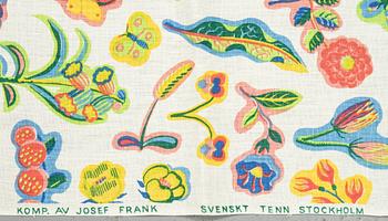 JOSEF FRANK, tyger, 2 st, "Honey" & "Milles Fleur", Firma Svenskt Tenn.
