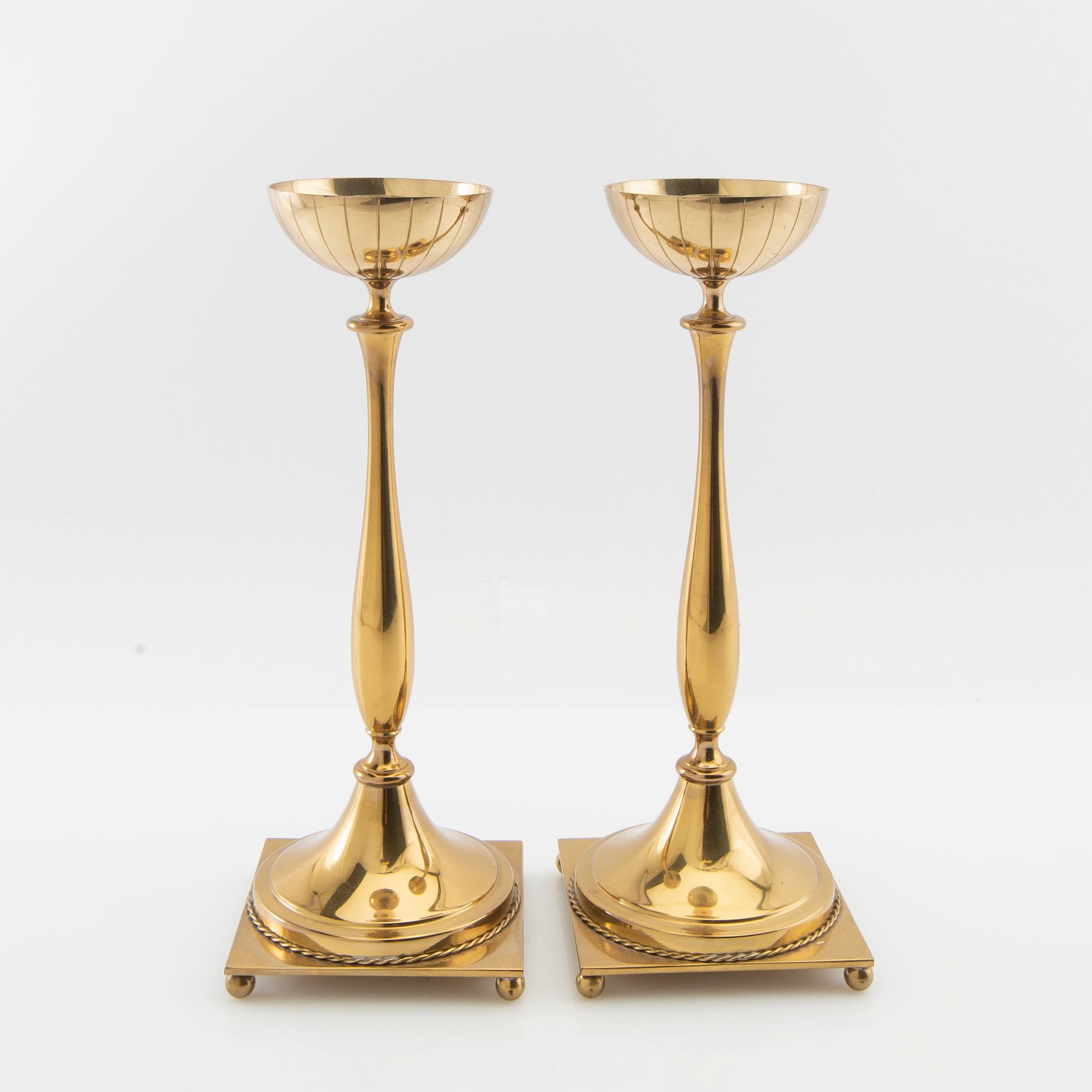 Gunnar Ander,  ljusstakar 1 par Ystad Metall.