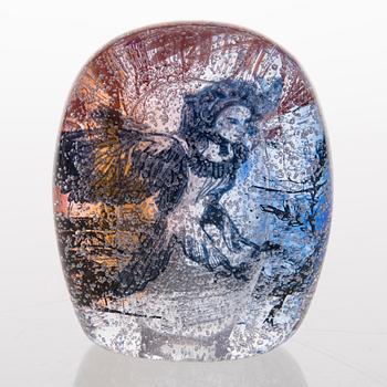 A graal glass sculpture signed Sini Majuri 2016.