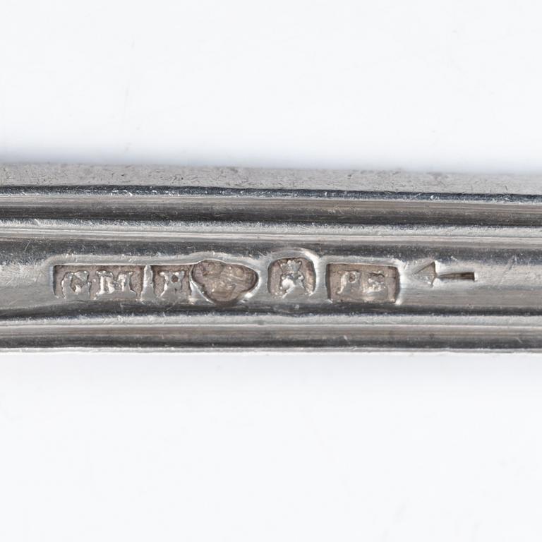 Möllenborg-Feron, bordsskedar, 10 st, silver, Stockholm 1860.