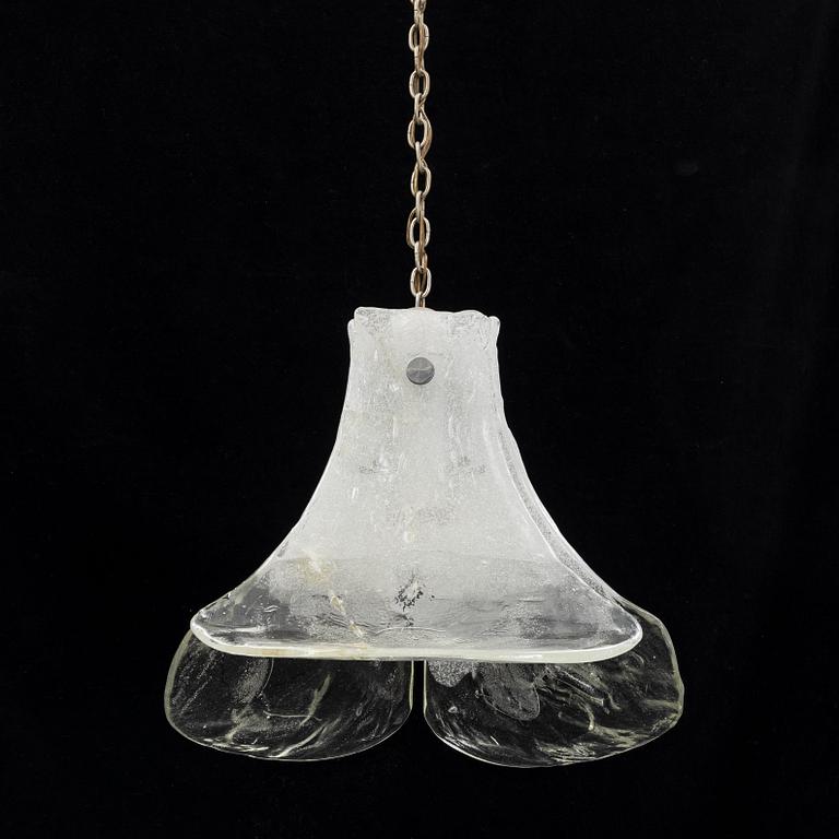A glass ceiling lamp, second half of the 20th century.