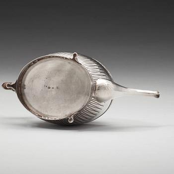 A Swedish 19th century silver tea-pot, mark of Bengt Tellander, Jönköping 1823.