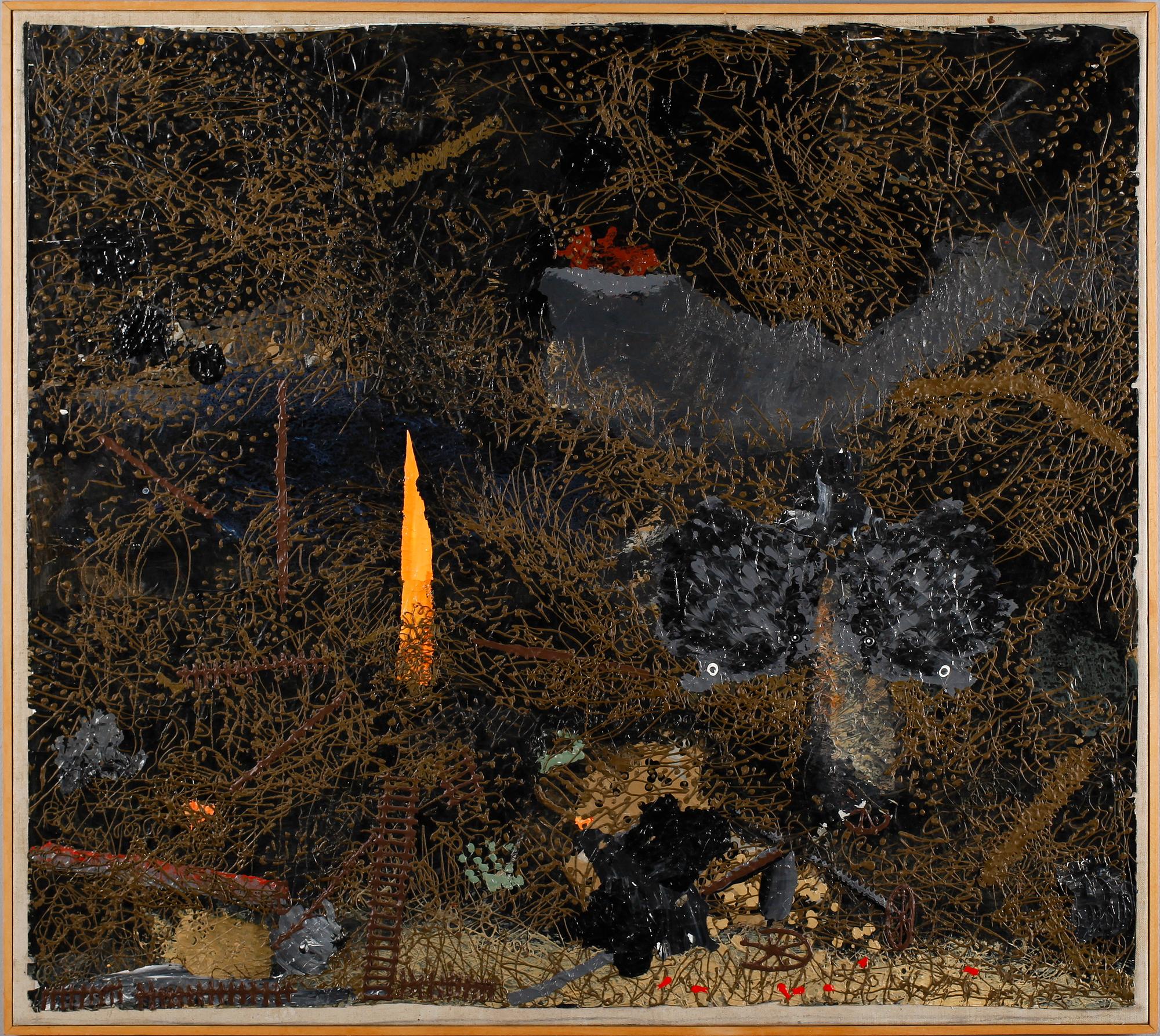 BO LARSSON, blandteknik/collage, signerad a tergo.