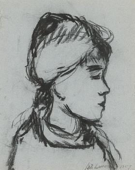 Ahti Lavonen, crayon, signed and dated 1957.