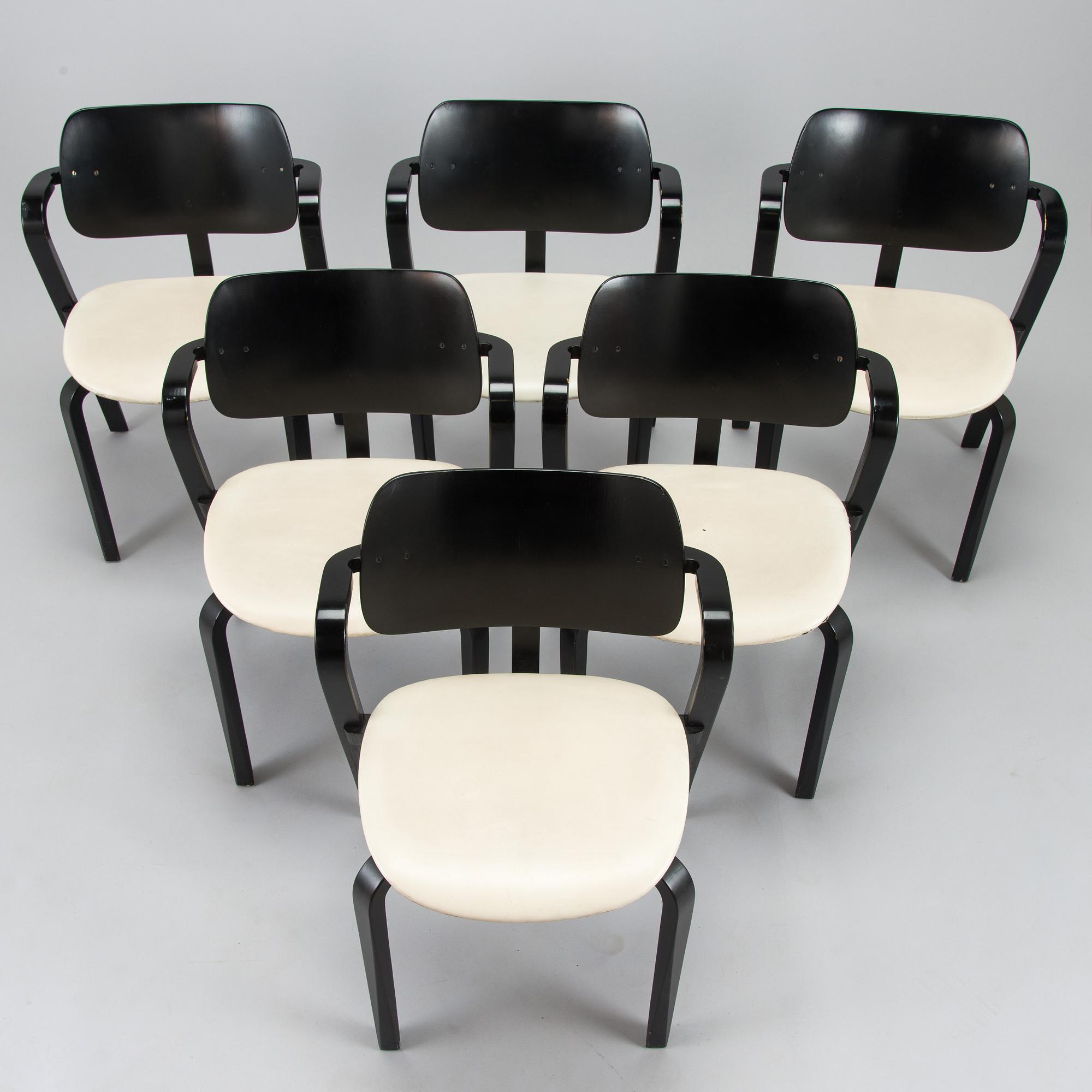 Ilmari Tapiovaara, a set of six 1960s 'Aslak' armchairs for Asko, Finland.