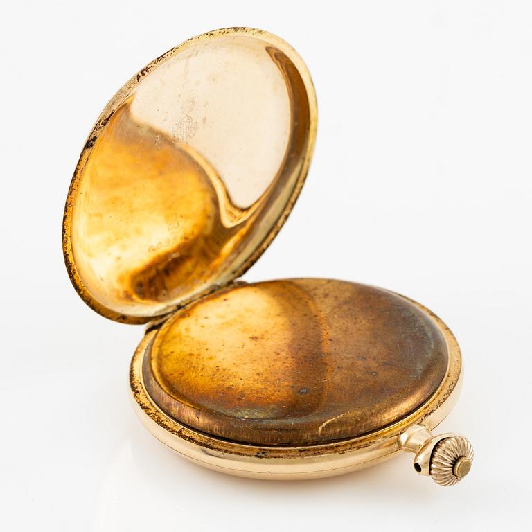 Pocket watch, "G. Moström Stockholm", 14K gold, hunter, 51.5 mm.