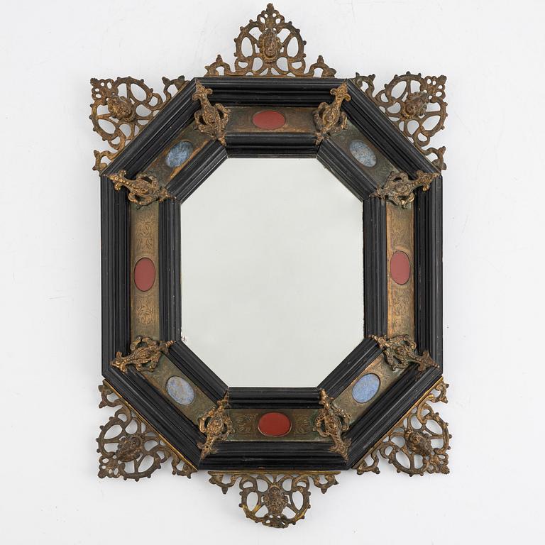Mirror, Baroque style, late 19th century.