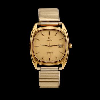 ARMBANDSUR, guld på stål, Omega Seamaster, Quartz.