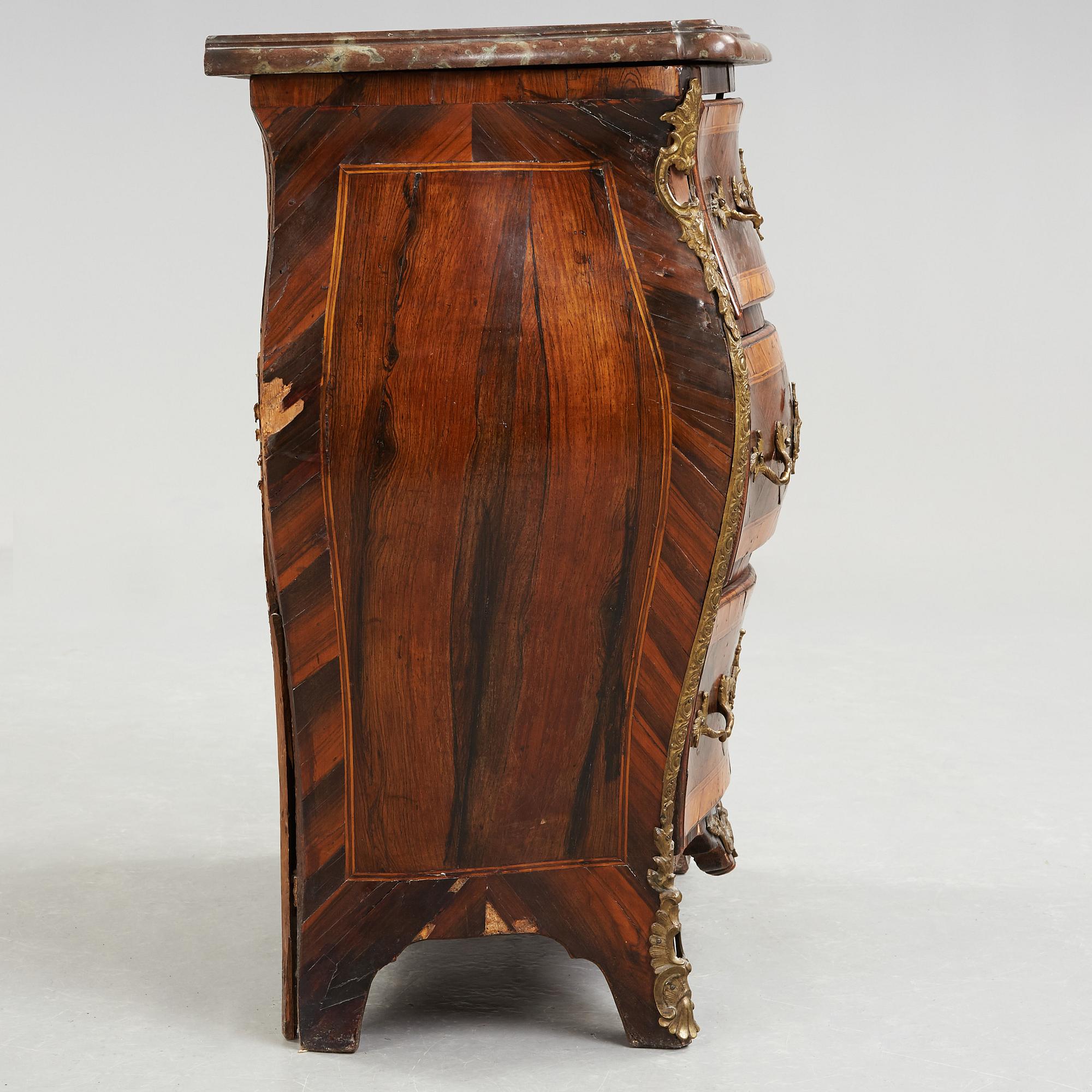 A Swedish Rococo commode by Christopher Tietze (master in Stockholm 1764-1791).